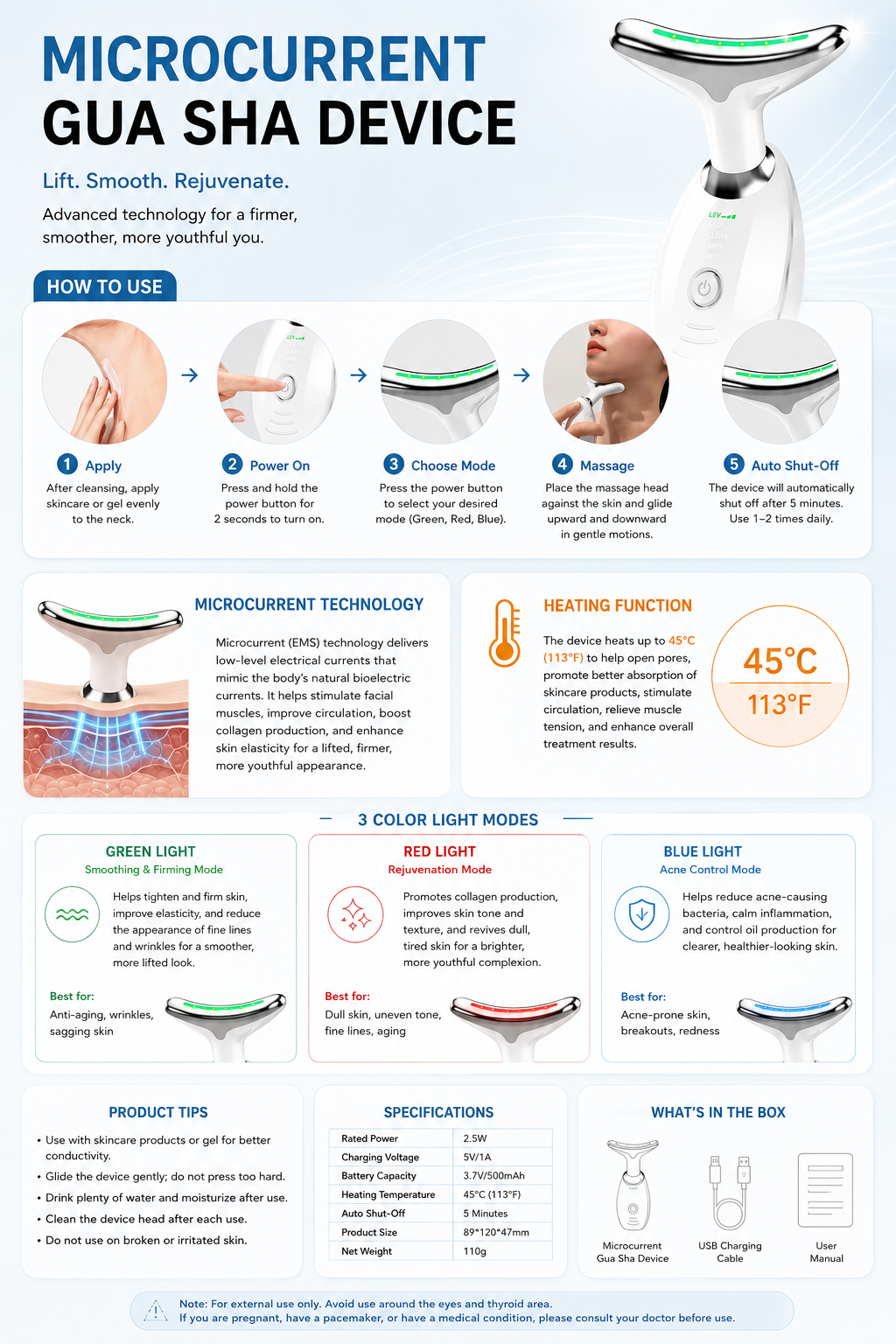 Microcurrent Gua Sha Device